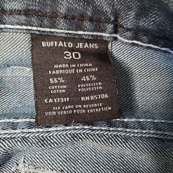 Buffalo Jeans Mens 30x27 Blue Dark Wash Straight Leg Denim - Picture 2 of 8